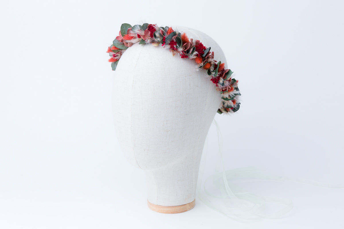 blumenkranz hochzeit rot