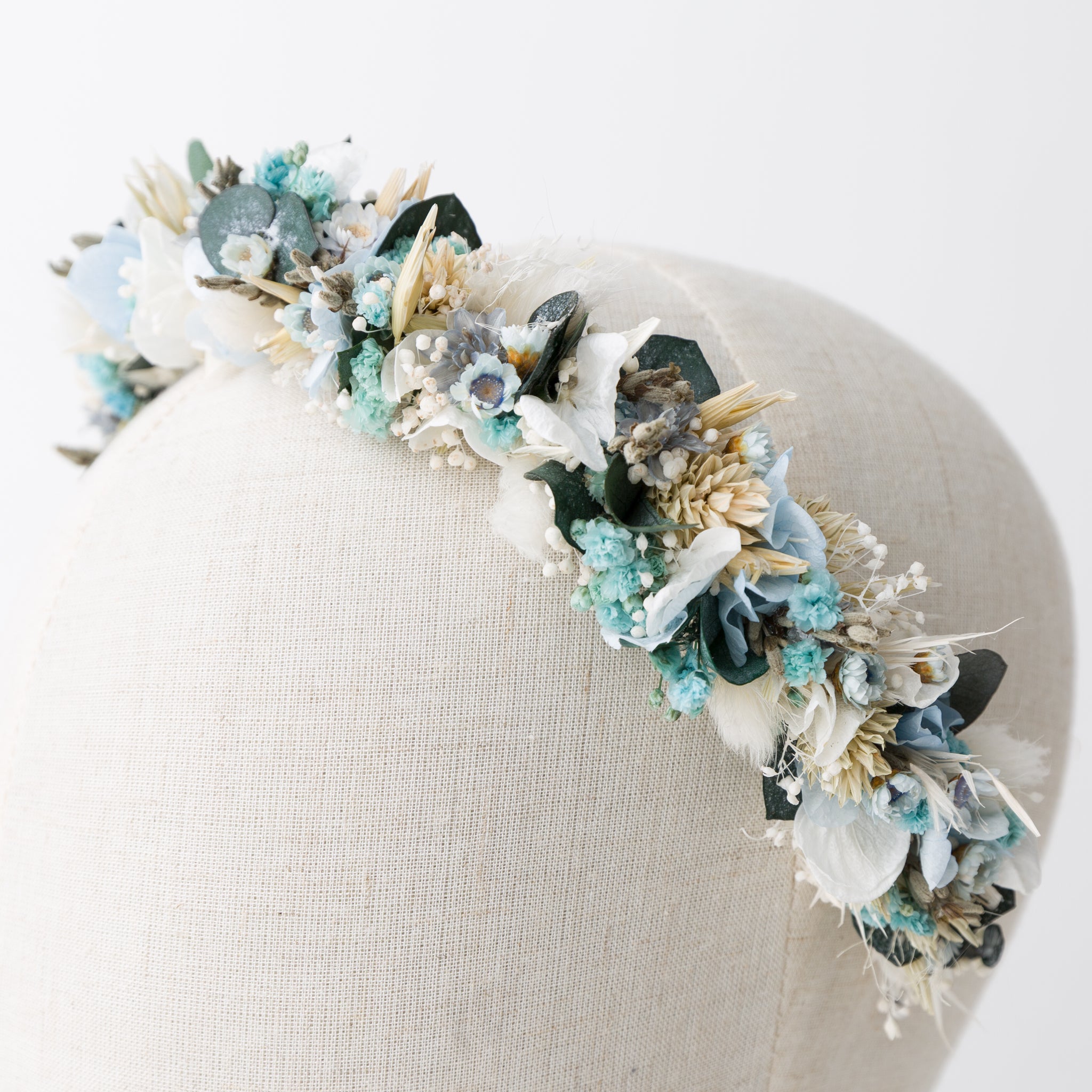 haarschmuck echte blumen blau