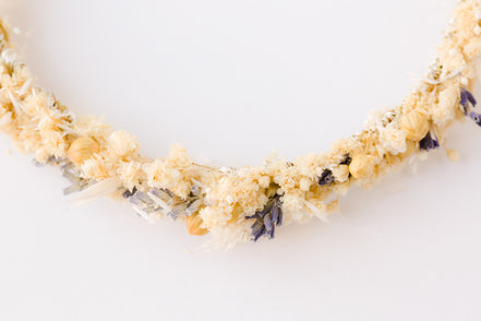 haarreif trockenblumen hochzeit lavendel