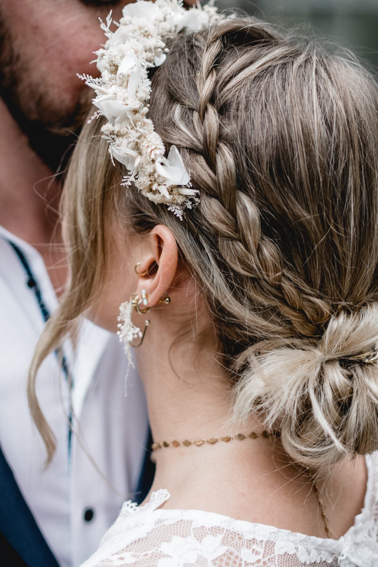 Haareif aus blumen braut, brauthaarschmuck, blumen haarschmuck