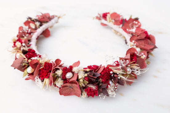 blumen haarreif rot