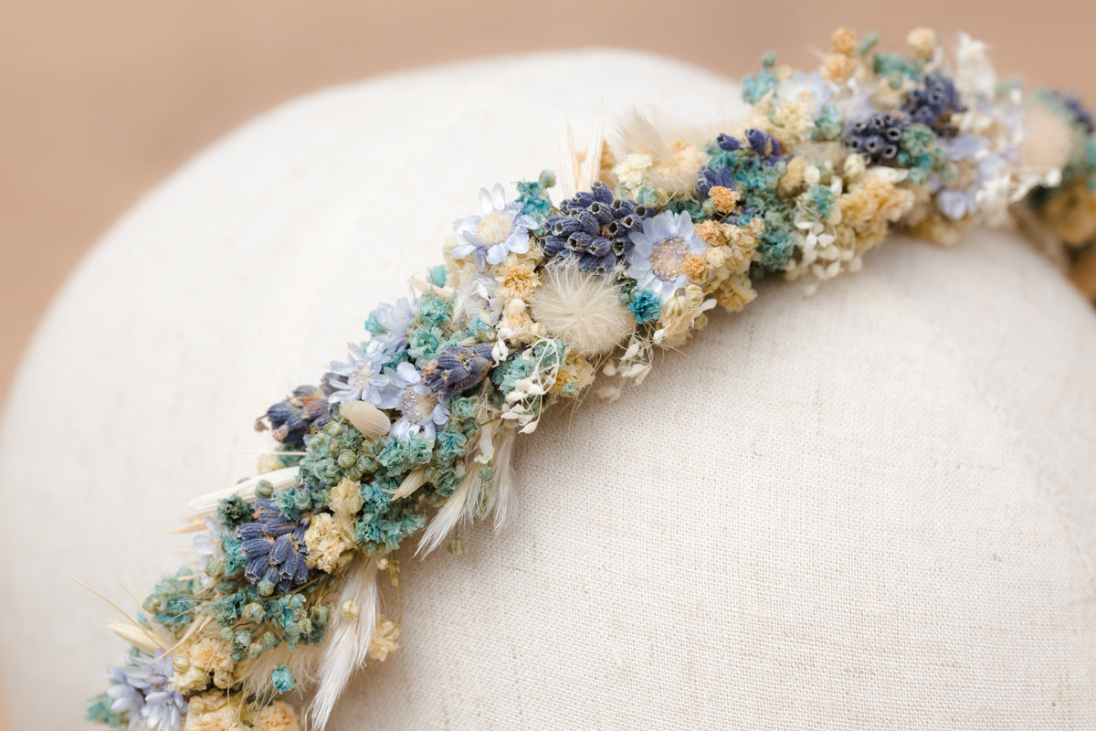 blumen haarschmuck blau