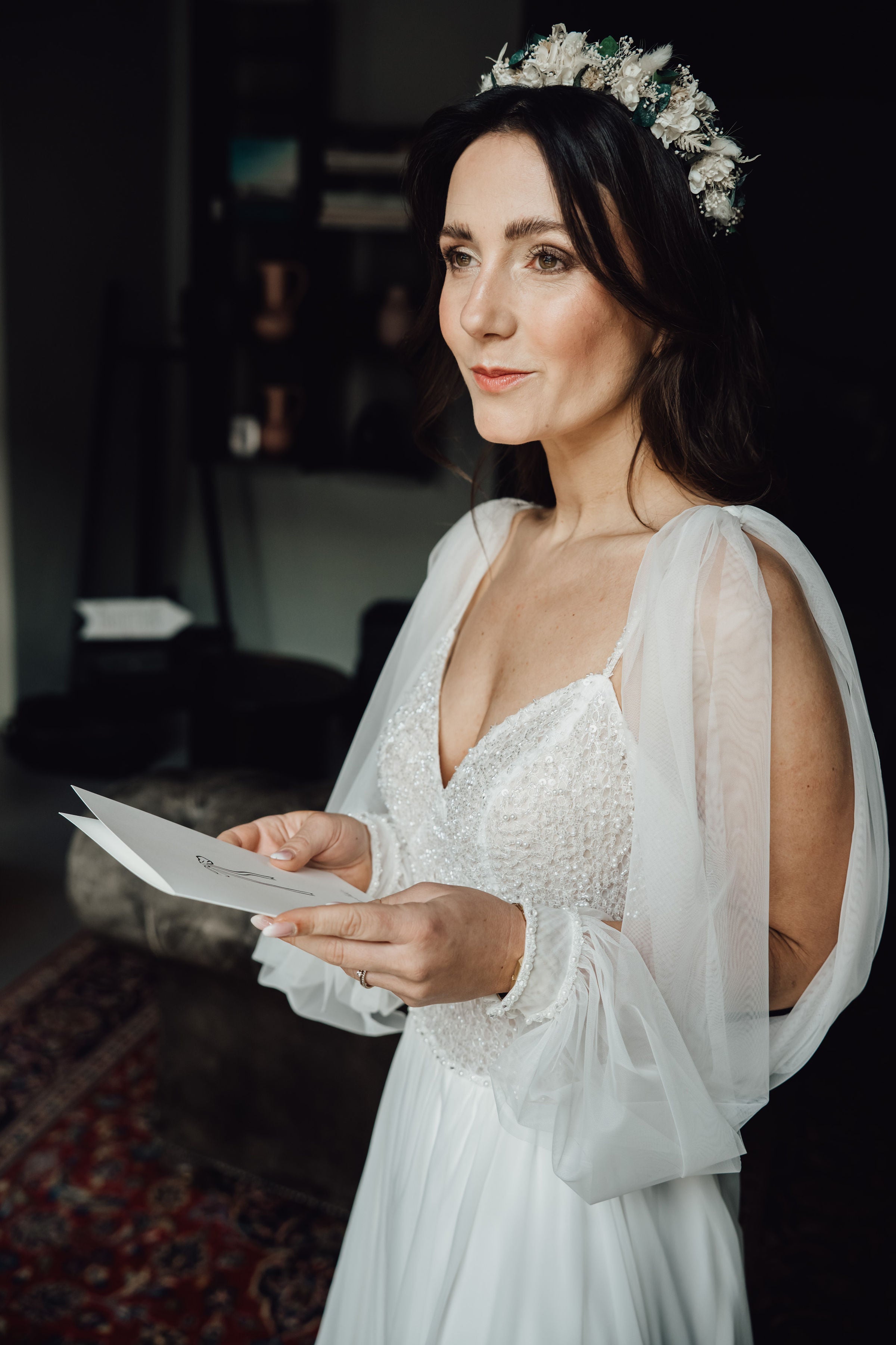 Blumen Haarreif Eukalyptus | Trockenblumen Hochzeit & Dirndl
