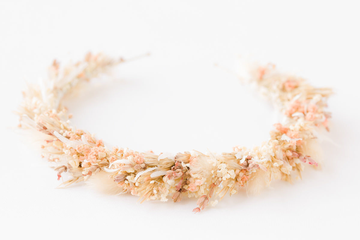 trockenblumen haarkranz