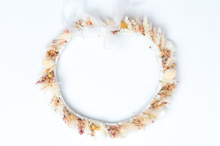 Braut Haarkranz Trockenblumen boho