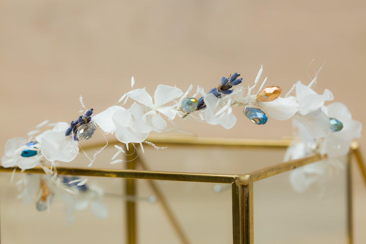 elegante blumenkrone filigran braut haarschmuck