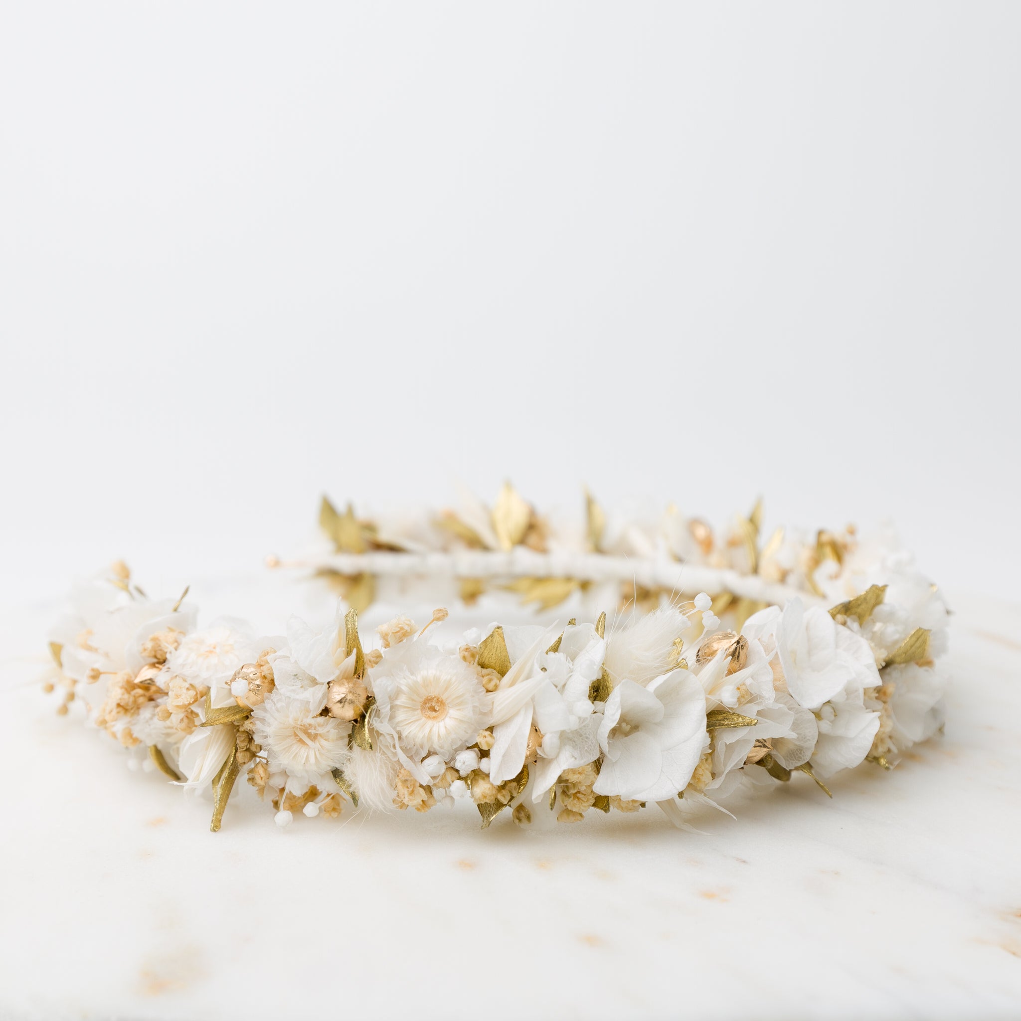 blumen haarreif gold weiß