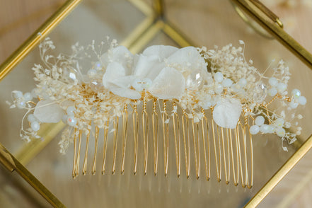 braut haarschmuck trockenblumen