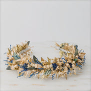 Haarreif aus Blumen zur Hochzeit gold farben olive