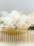 Trockenblumen Haarkamm Braut mit weißer Rose und Eukalyptus für Hochzeit
