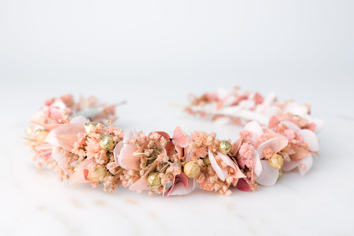 boho trockenblumen haarschmuck
