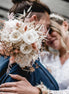 brautstrauß hochzeit weiße rosen