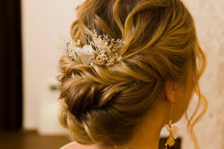 trockenblumen haarschmuck braut