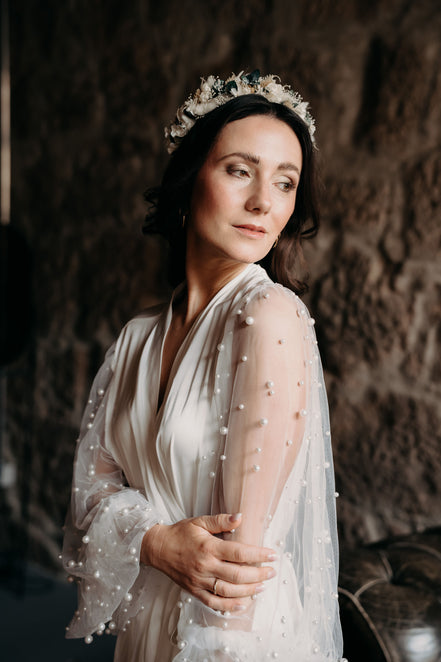 Blumen Haarreif Eukalyptus | Trockenblumen Hochzeit & Dirndl