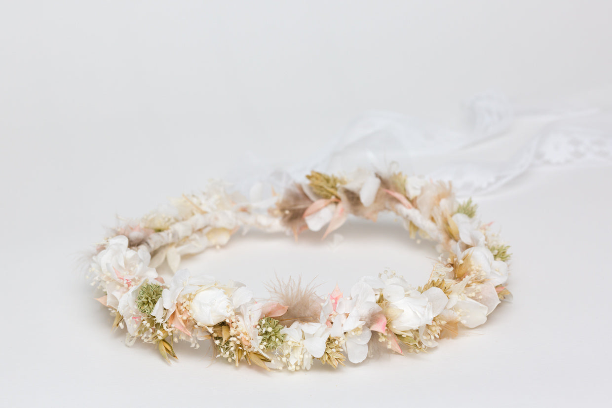 haarkranz trockenblumen hochzeit