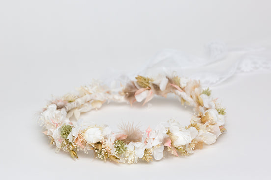 haarkranz trockenblumen hochzeit