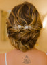 Braut Haarranke Trockenblumen Perlen Hortensien Hochzeit