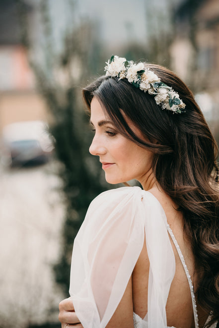 Blumen Haarreif Eukalyptus | Trockenblumen Hochzeit & Dirndl