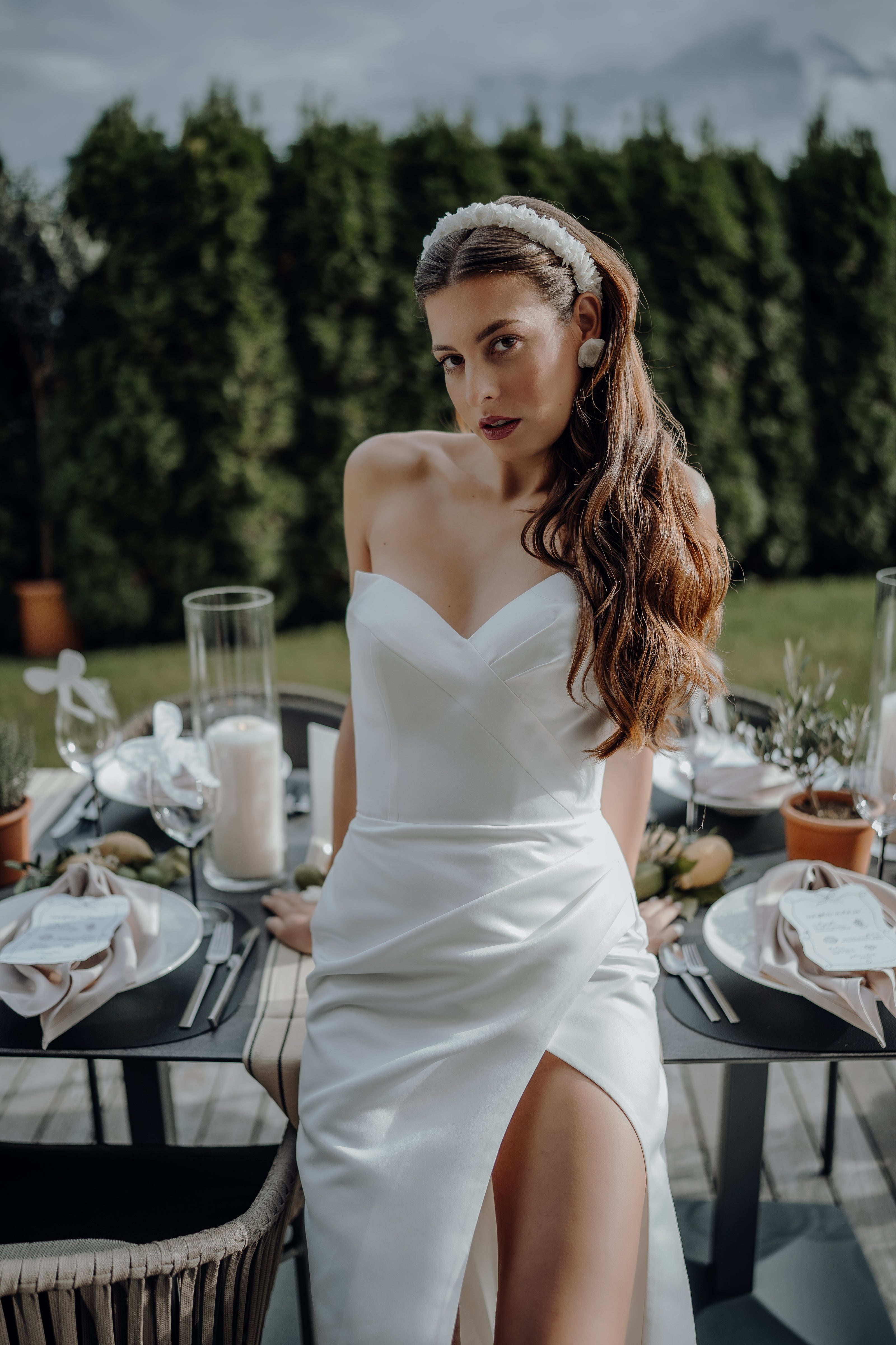 Braut Haarreif Blumen | Zarte Hortensien in Weiß & Creme