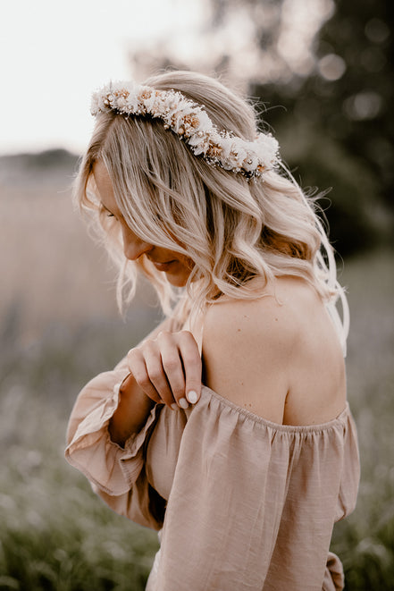 blumen haarkranz hochzeit