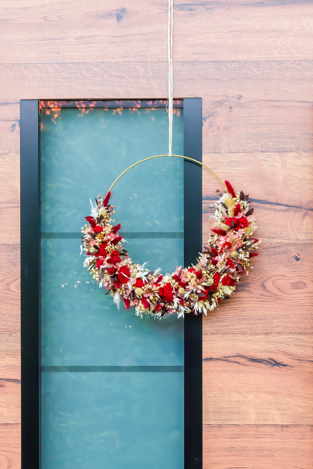 trockenblumen flower hoop rot