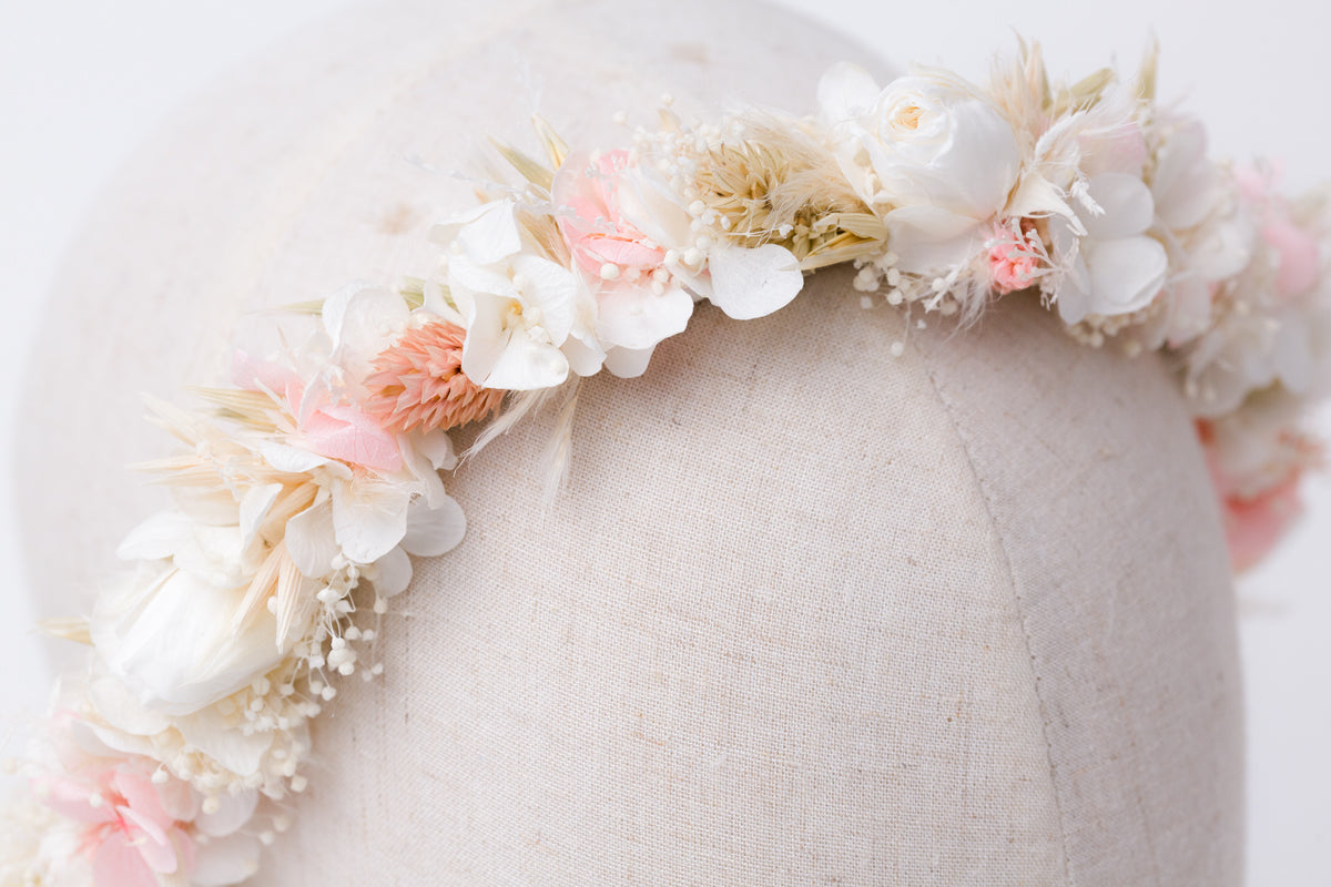 haarkranz trockenblumen hochzeit