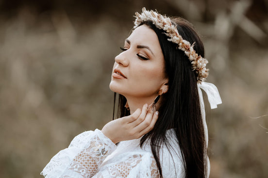 Kopfkranz haare boho hochzeit