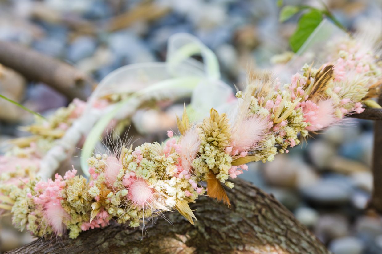 Blumenkranz im boho Stil aus Trockenblumen