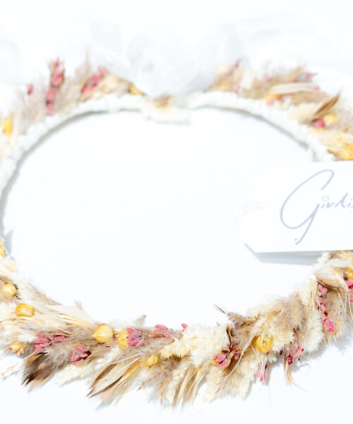 Trockenblumen kranz braut kopfschmuck