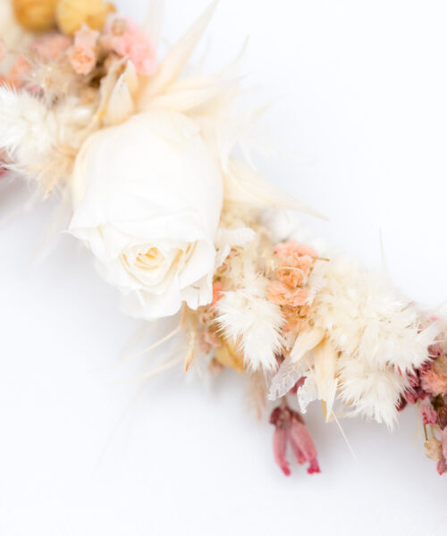 Trockenblumen kranz boho hochzeit