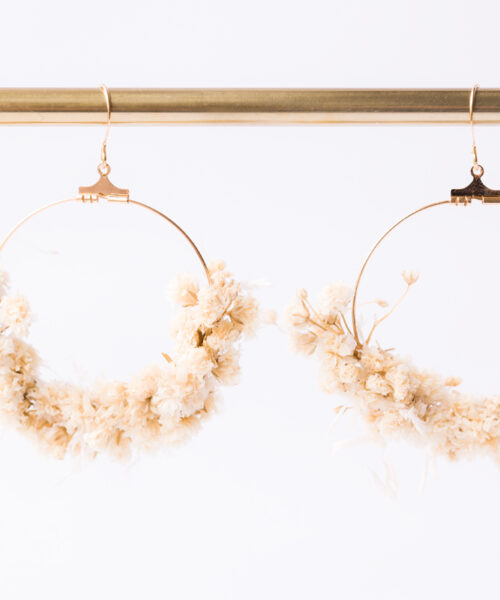 Ohrringe aus echten Blumen boho hochzeit braut