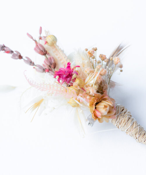 Anstecker Bräutigam trockenblumen boho