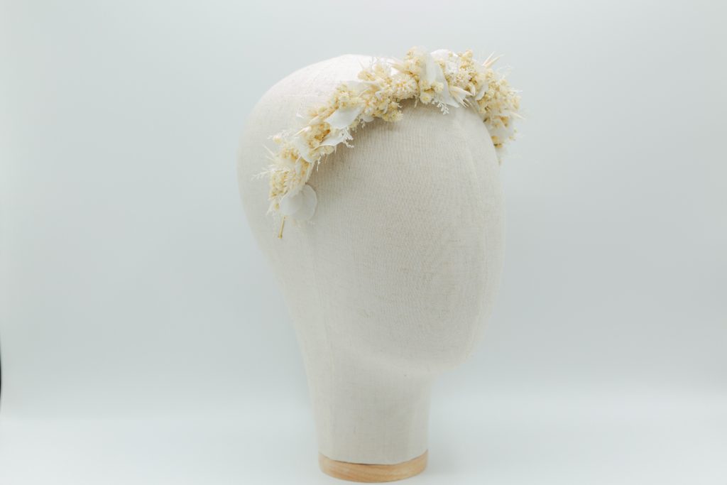 6-teiliges Blumenkranz Set - 1 Großer Weißer Kranz + 5 Zarte Blütenbänder - Für Festival, Hochzeit & Boho-Look