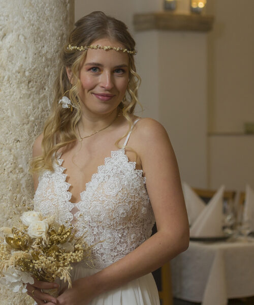 Brautstrauß stabilisierte Rosen hochzeit trockenblumen