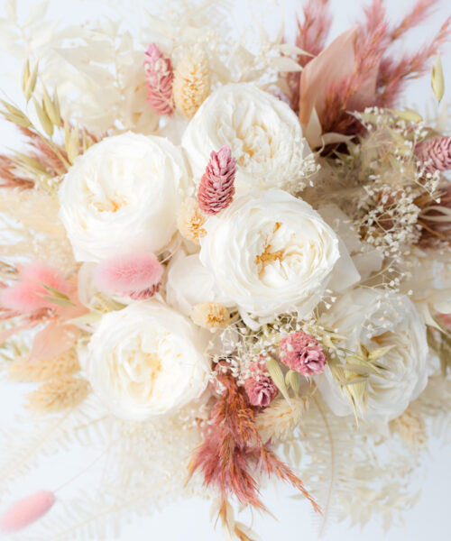 boho brautstrauß echte trockenblumen