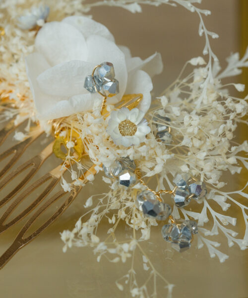 Haarranke hinterkopf blumen haarrebe perlen braut