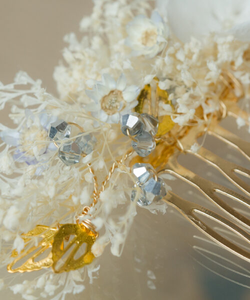 Hortensien Haarkamm Blumen Perlen