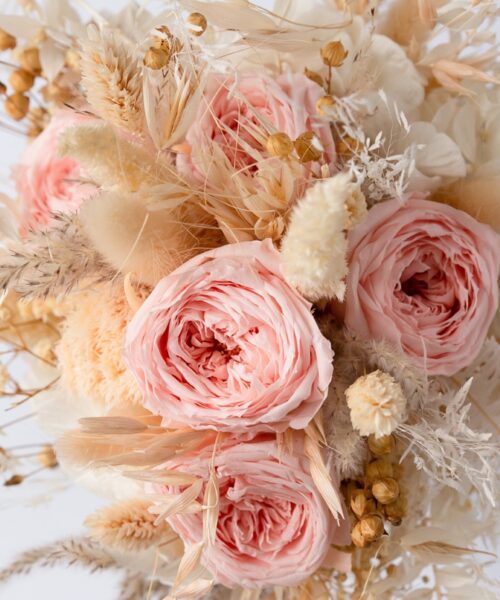Trockenblumen brautstrauß boho