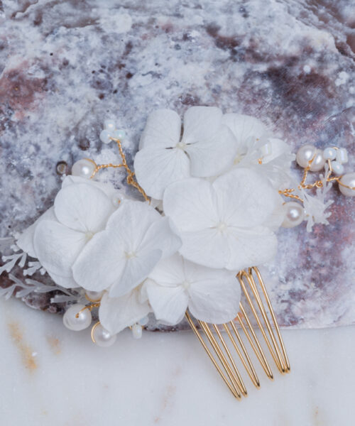 blumen haarschmuck hochzeit perlen