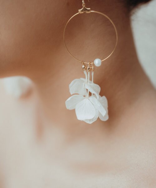 Blüten Ohrringe echte blumen weiß hochzeit