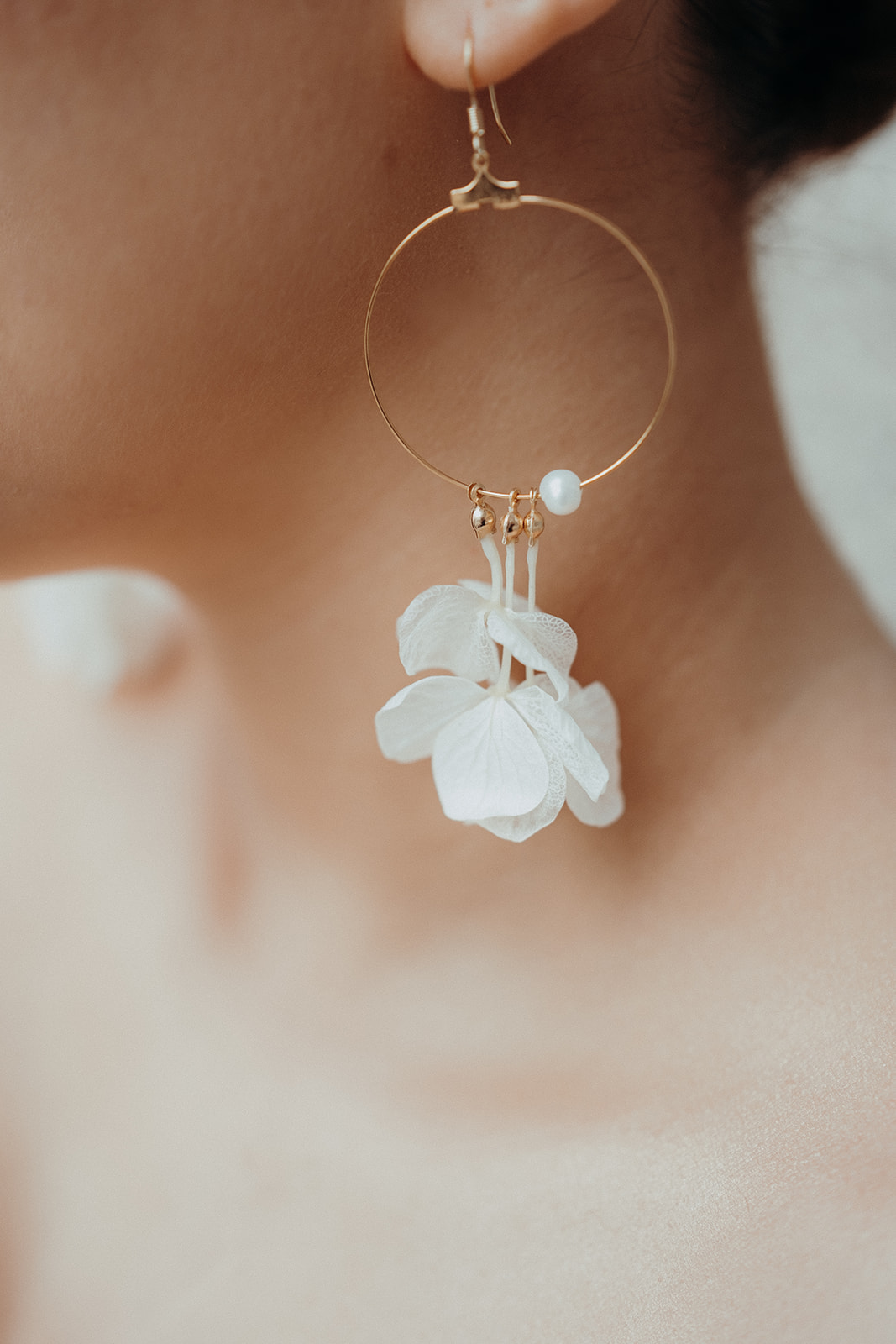 Blüten Ohrringe echte blumen weiß hochzeit