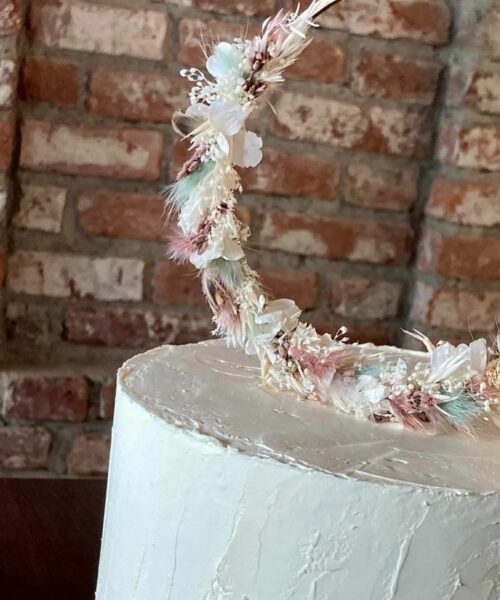 Alternative view of Caketopper Torte in verspielten blau, rosa und weiß Tönen