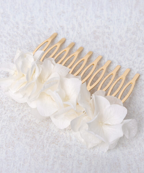 blumen haarkamm weiß