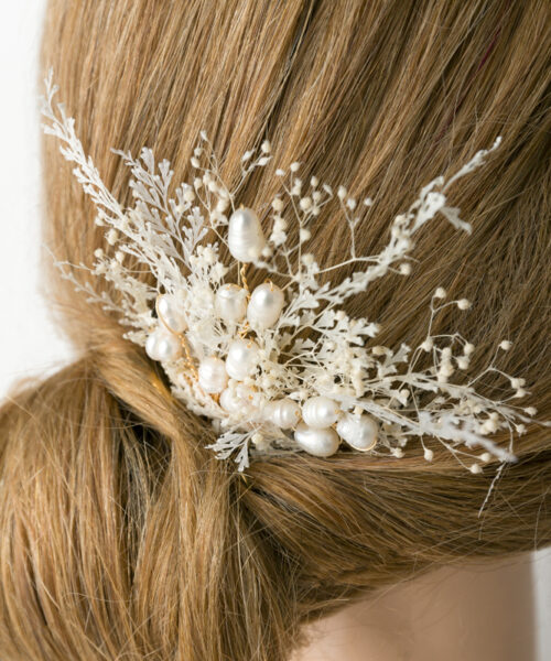 trockenblumen haarkamm