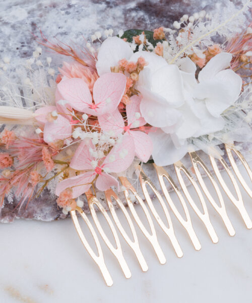 haarkamm trockenblumen schleierkraut