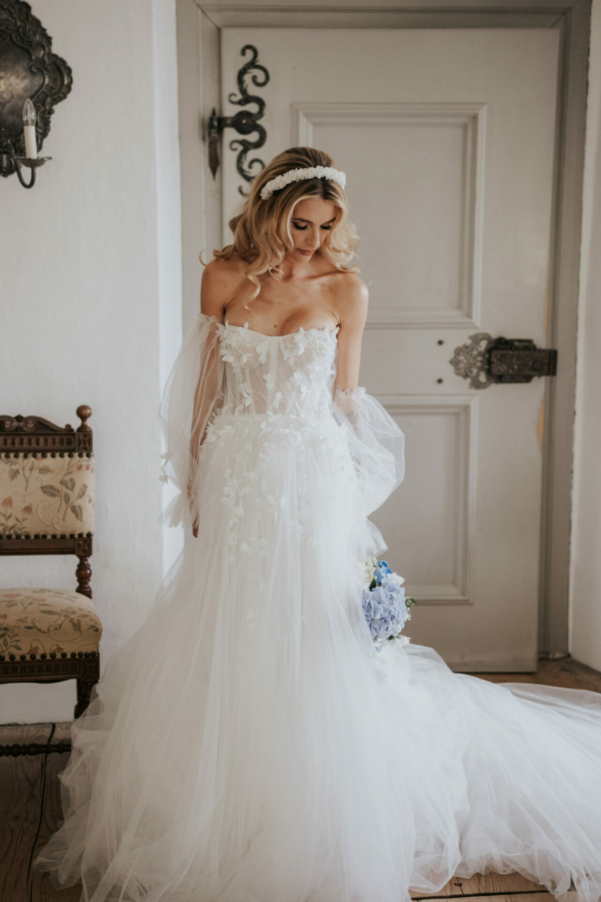 echte blumen im haar hochzeit