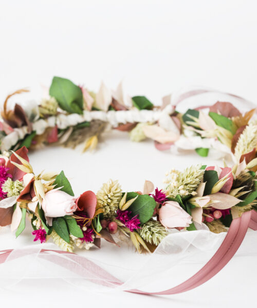 haarschmuck zum dirndl in rosa, pink