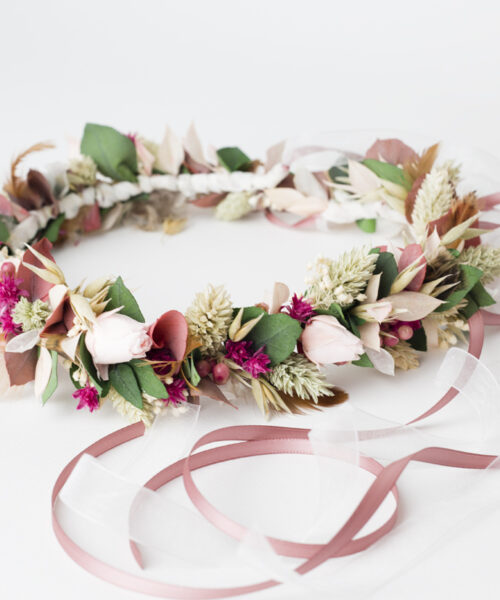 blumenkranz für die braut frisur zur hochzeit oder zum dirndl