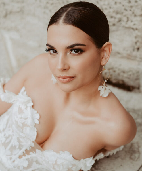 Blüten Ohrringe in weiß hochzeit